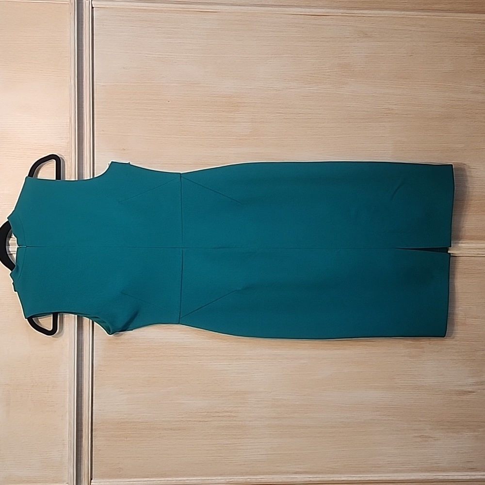 Nwot Maggy London Women's Sleevless Midi Seath Dress Teal SZ 8 - Picture 2 of 5
